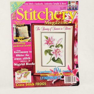 The Stitchery Magazine Cross Stitch Patterns July 1998 Frogs Germany Ohio Flower